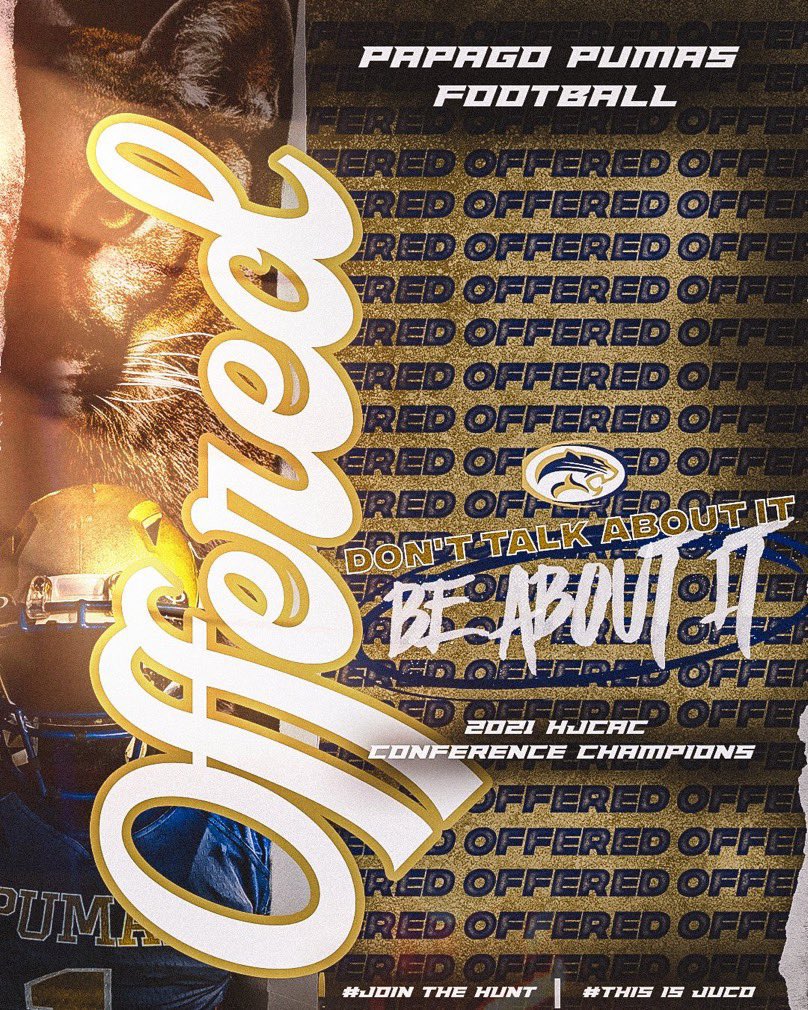 Blessed to receive an offer from Papago pumas <a href="/PapagoPumas/">Papago Pumas JUCO Football</a> <a href="/BrianBoyd52/">Coach B</a> <a href="/allanbrothers90/">Allan Brothers</a>
