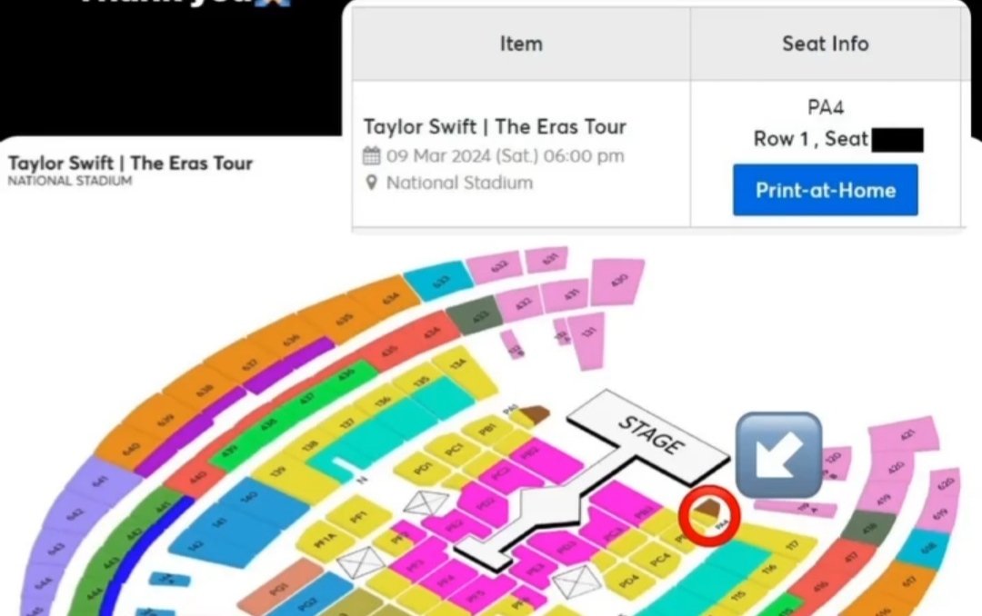 Maldexge's tweet photo. WTS eras tour SG 💃
1 tix PA4 (Cat10) 
9 March 2024
PUNYA PRIBADI 💯
Bisa NEGO 💸💸💸

For PRICE please DM ! 

Letsss Gooo
#ErasTour #WTS #TaylorSwiftErasTourSG https://t.co/AhavOILt3J