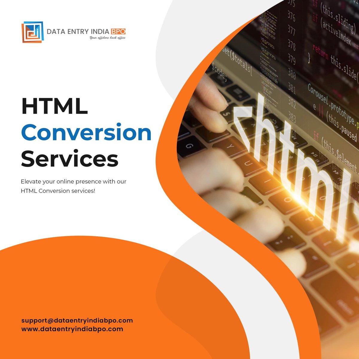 DataEntryBPO's tweet image. Elevate your documents with our HTML to other format . Simple, efficient, and effective – try it today!
Read more: buff.ly/46vfaUk
Email us: support@dataentryindiabpo.com
#htmlconversion #dataconversion #bposolutions #BPOservices #business