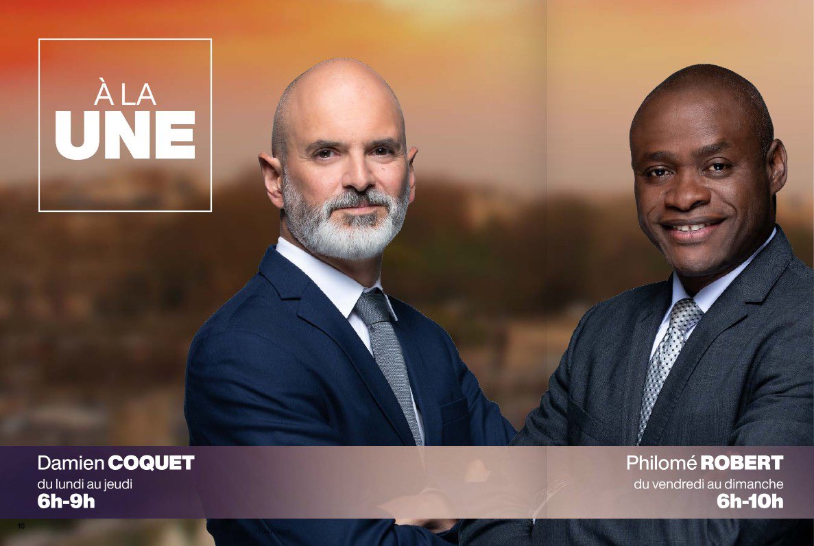 Et c’est parti ! @FRANCE24 vous présente son nouveau visage. Avec notre premier rendez vous de la journée: « À la Une », présenté du lundi au jeudi par @DamienCoquet et le week-end par Philomé Robert