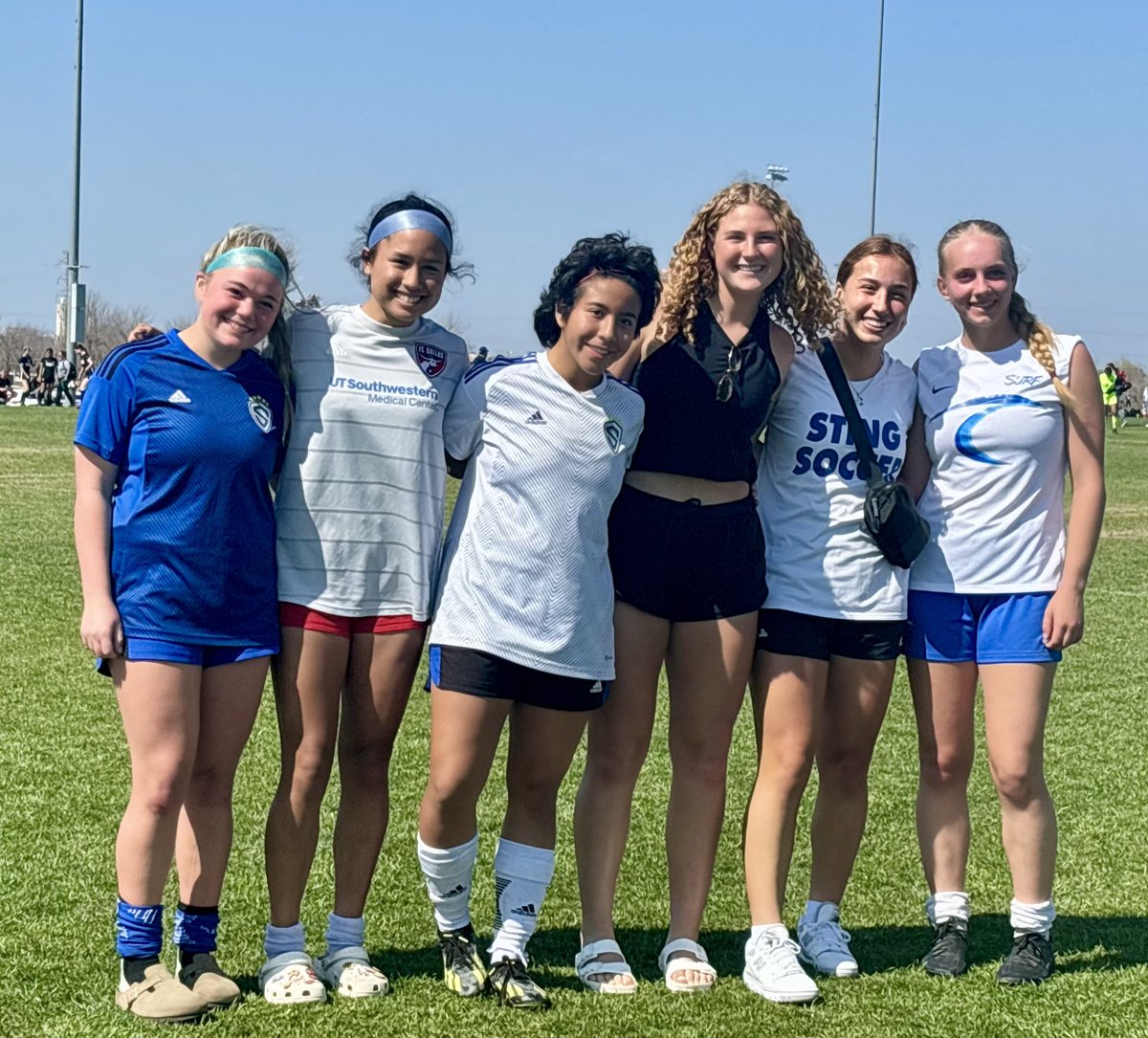 <a href="/LadyBulldogsSoc/">McKinney North Lady Bulldogs Soccer</a> well represented at Scott Dymond Showcase! We may wear different club uniforms but will always support each other! <a href="/MorganPaley/">Morgan Paley -GK</a> all the way from <a href="/OU_WSoccer/">Oklahoma Soccer</a> Can’t wait to watch her play! <a href="/dani22_anaya/">Danica Anaya</a> <a href="/soccerpatriots/">UT Tyler Patriots W Soccer</a> <a href="/kat_geiser/">Katherine Geiser</a> @ecnlgirls @LethalSoccer @FCDwomen
