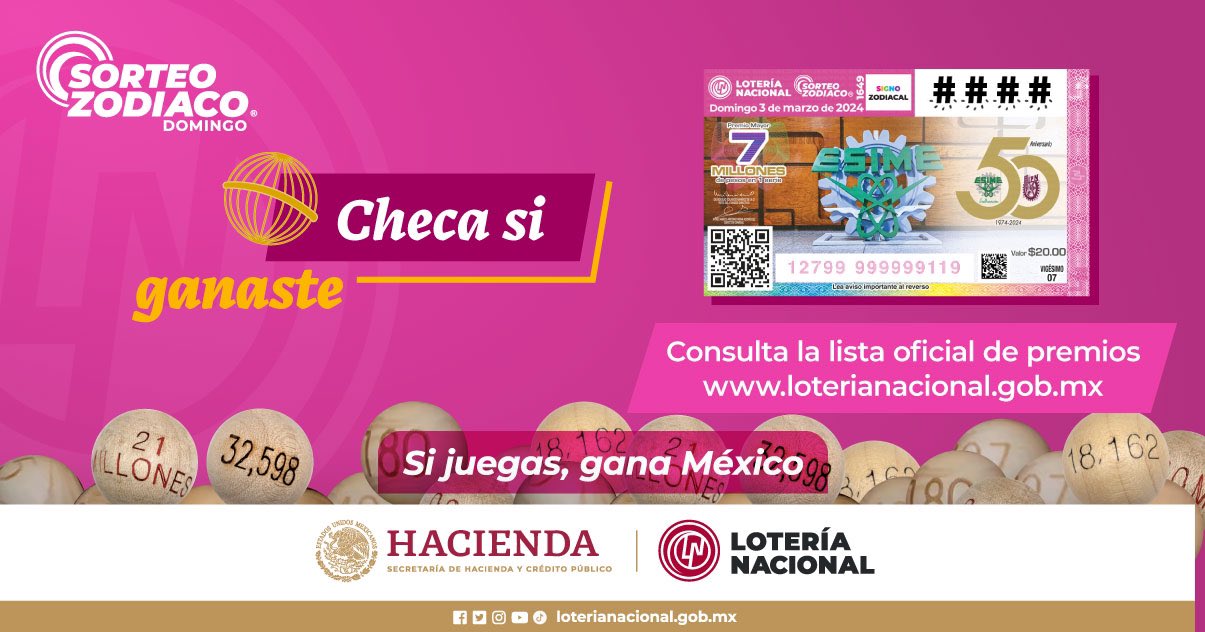 Consulta la lista completa de premios del Sorteo Zodiaco 1649.