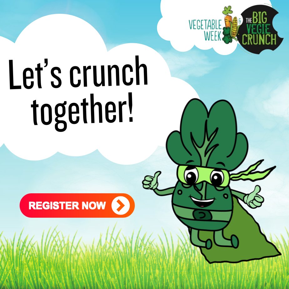 HealthyKidsAU's tweet photo. 🥦 Ready? Steady... Crunch! The Big Vegie Crunch and Vegetable Week are back from 18-22 March!
Register your school to join the fun and access free resources.
More: https://t.co/6TcEcC1k4h
#VegetableWeek #BigVegieCrunch https://t.co/3ym4riri4J