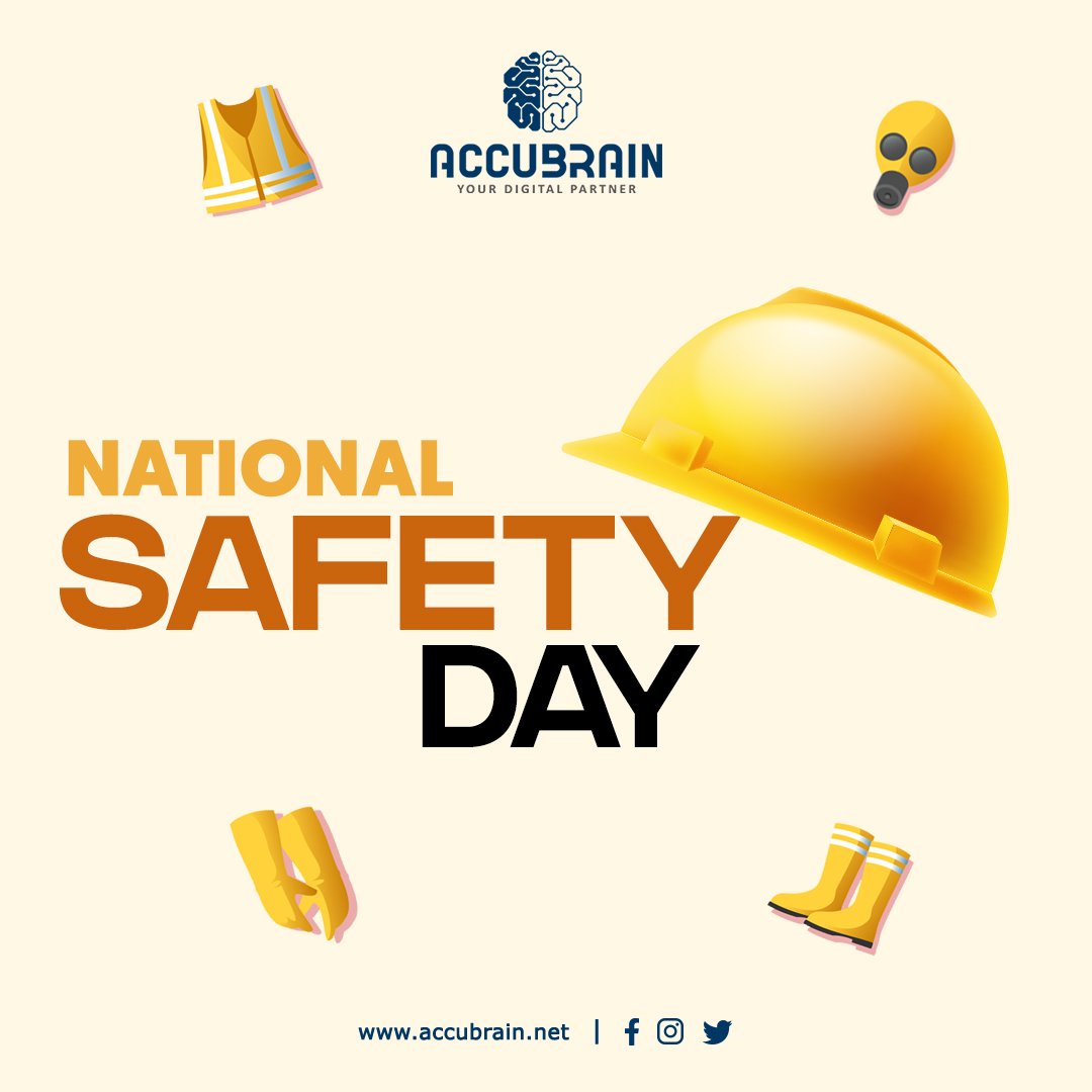 accubrain's tweet photo. If you are compromising with your safety then you are compromising with your life. Wishing a very Happy National Safety Day to everyone.
#SafetyFirst #SafetyDay #accubraininfotech https://t.co/3Rrg5us9pH