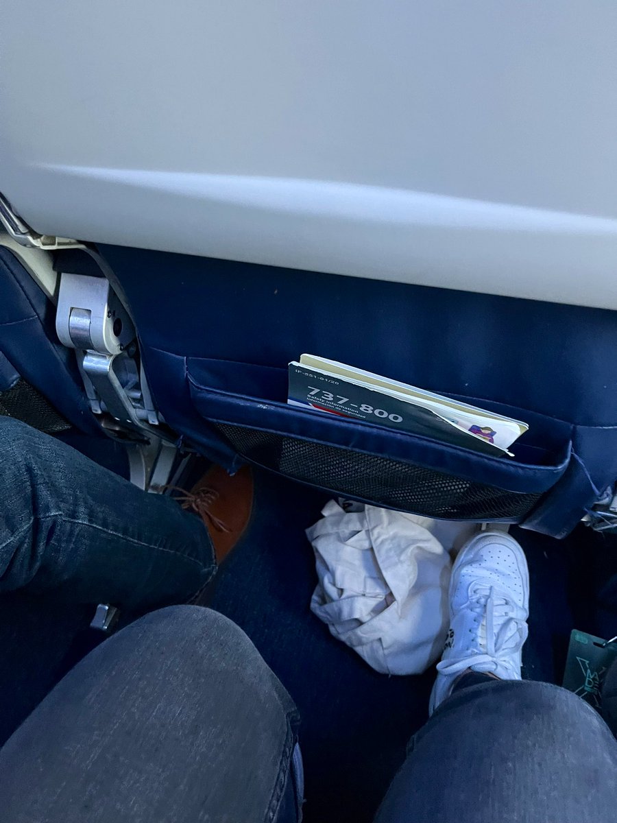 aubreyanne's tweet image. What’s your take on this? I was in the middle seat, my son at the window, yet the person to my left (aisle) was “crossing the line” in the foot space… is this acceptable or nah? #southwest #travel #frequentflyer