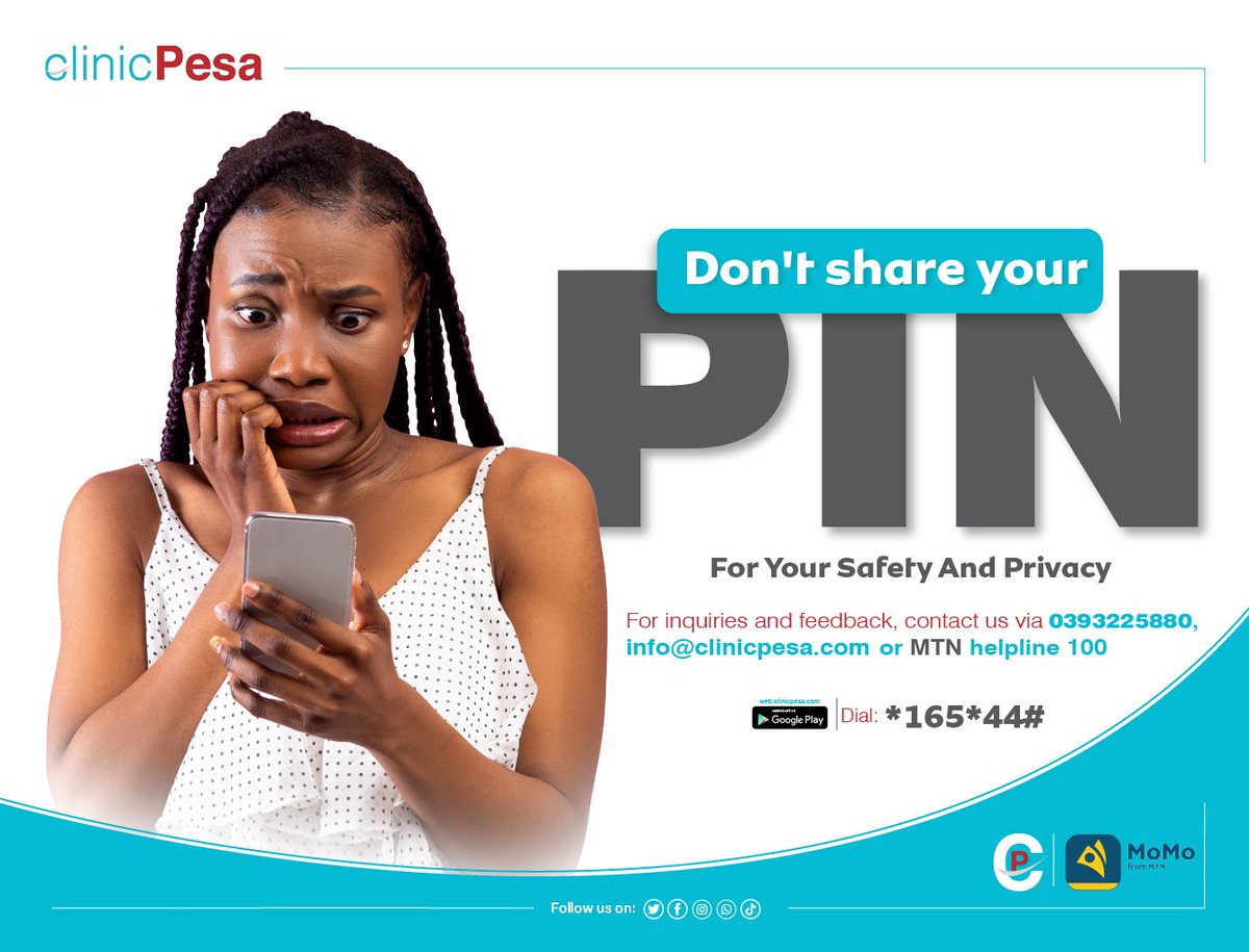 clinicPesa's tweet photo. Protect your privacy: Guard your PIN like a valuable secret. #PinSafety #PrivacyMatters #SecurityFirst #KeepItSecret https://t.co/HlPAL7k4cf
