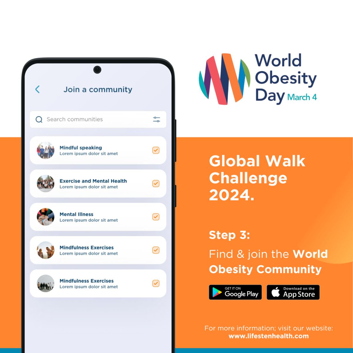 @WorldObesity Discover the World Obesity Community on the Lifesten Health app and connect with like-minded individuals who are committed to healthier living.   #WorldObesityDay #WOD2024 🧵 4/7