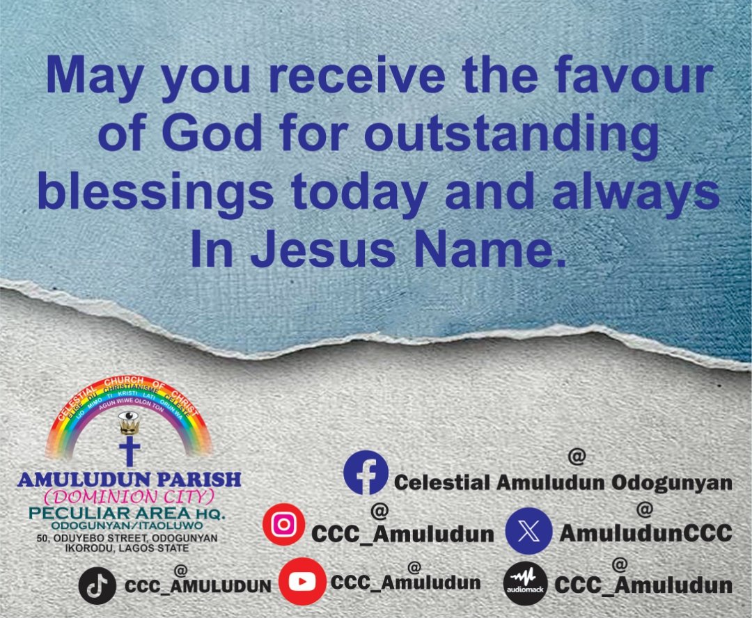 Favour of God
#cccworldwideofficial 
#CeleFocus 
#weintheccc 
#omocelenimi 
#CELETV 
#newweek