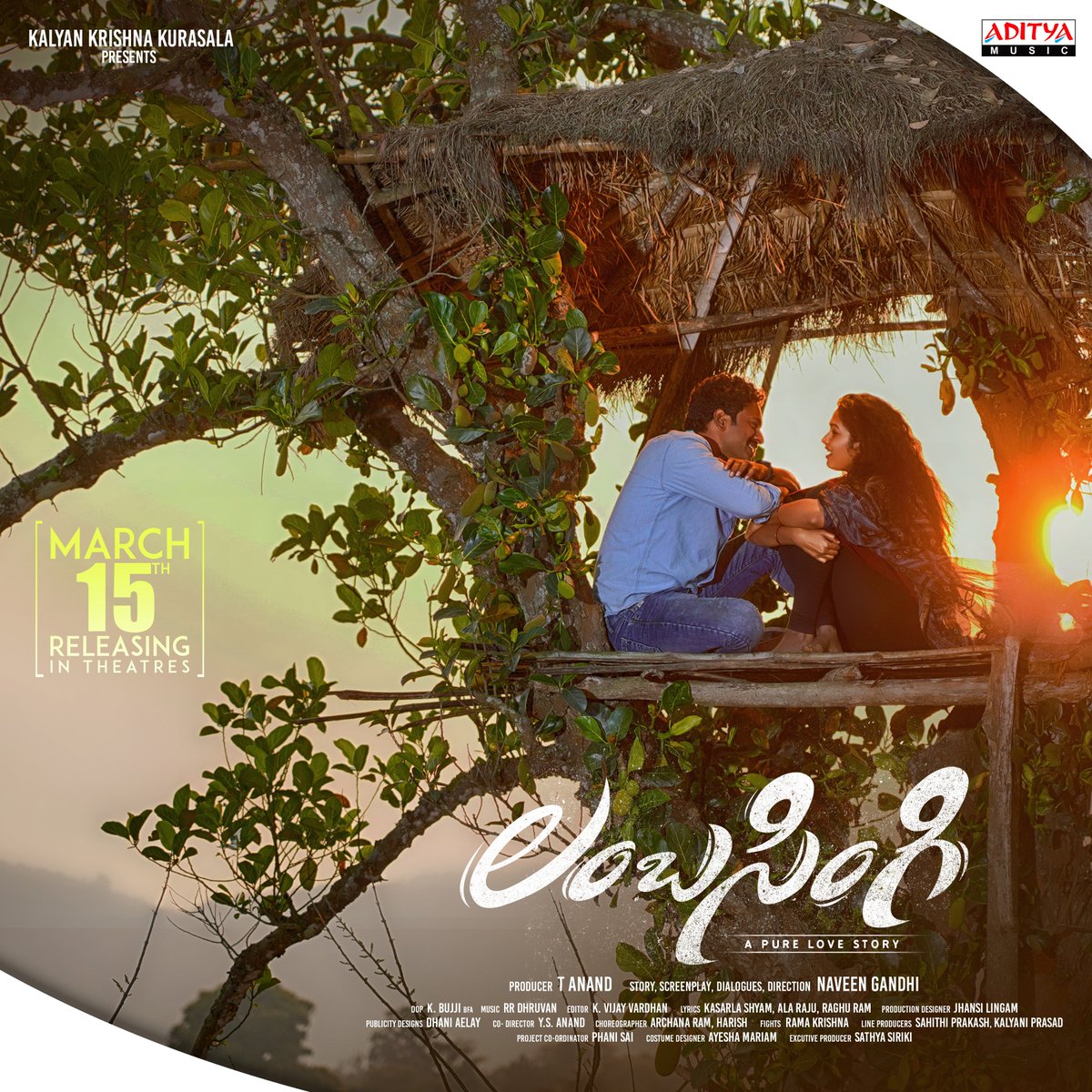 adityamusic's tweet image. #Lambasingi... A pure love story! ❤️ 

Releasing in theatres on March 15th

Music by #RRDhruvan

@BharatRaj0921 @DiviActor @naveengandhidir @kalyankrishna_k #ConceptFilms @adityamusic