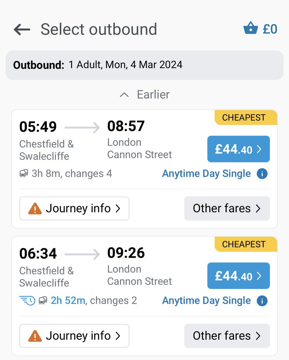 GeorgieShort's tweet photo. @Se_Railway Hi, if you do a plan journey for this morning. https://t.co/4AszBgqluN