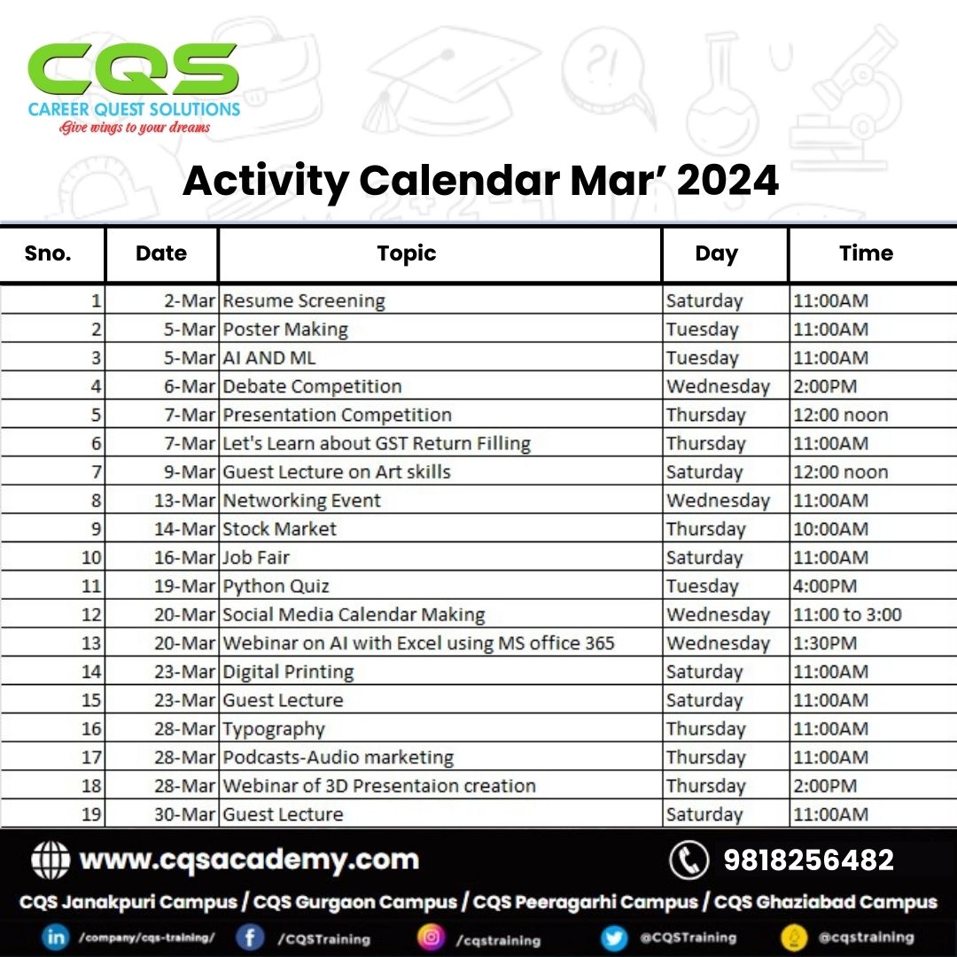 CQSTraining's tweet image. #CQSTraining #MarchMadness #SkillBuilding #CareerGrowth #SkillEnhancement #TrainingAndDevelopment #FutureSkills #CQSTrainingAcademy