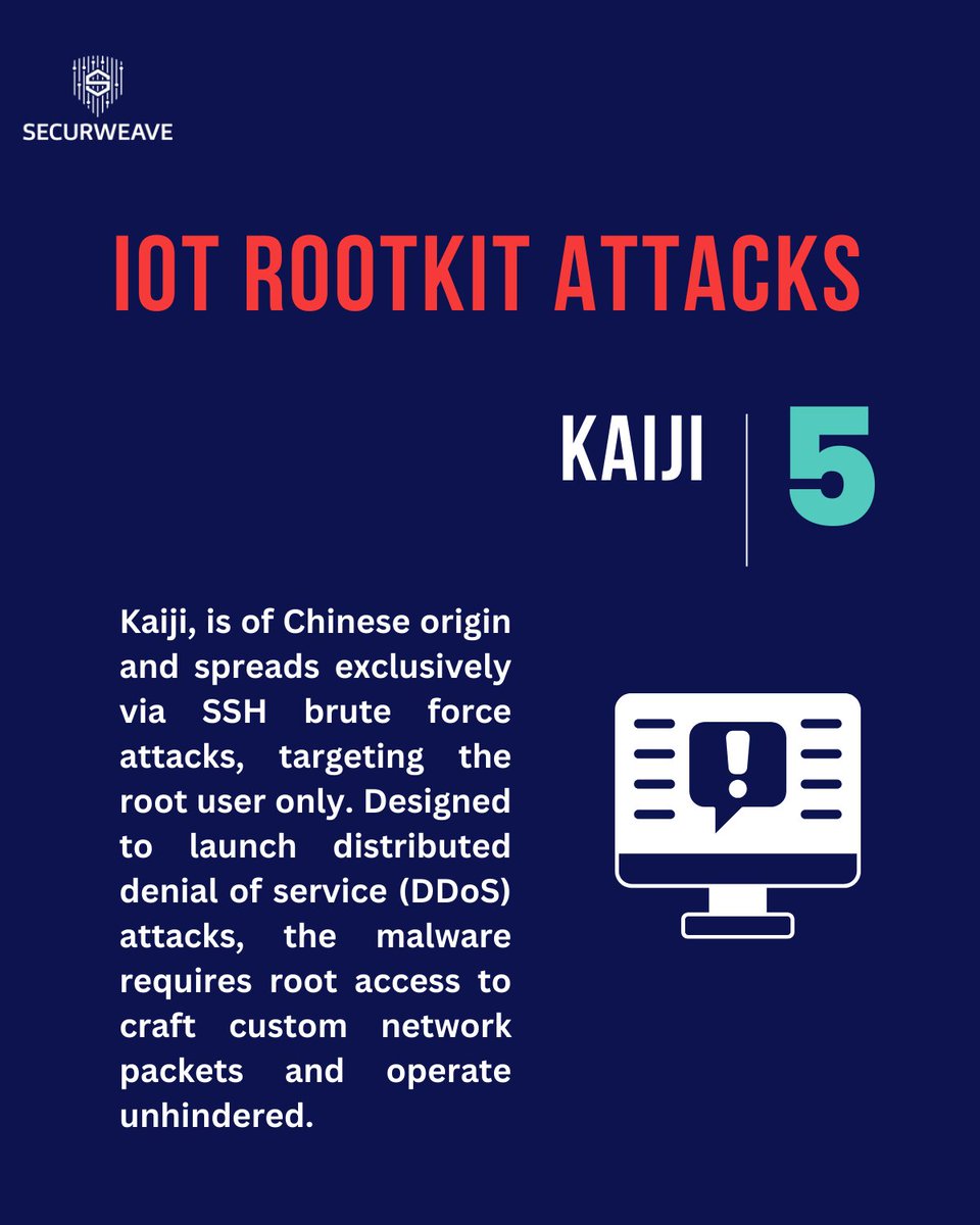 securweave's tweet photo. Kaiji's rootkit is a stealthy cyber weapon, sneaking into systems quietly and causing chaos. It's like a master puppeteer, pulling strings and outsmarting anyone in its way . Safeguard your Industrial IoT infrastructure with robust cybersecurity measures and vigilant monitoring. https://t.co/EcuB8uk2sy