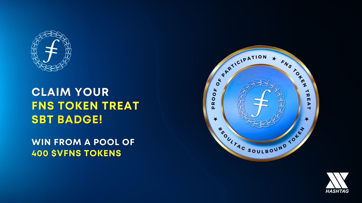 🚨New #SBT Alert🚨

🪙 Explore the filecoin ecostsyem universe with <a href="/DomainFNS/">fns.fil</a>, and stand a chance to win massive token rewards!

🏆 #Reward Pool ➡️ 400 $VFNS

✅Complete all the tasks

✅Claim your #Soulbound badge

💰Participate➡️ tinyurl.com/Filecoin-VFNS

📖Rules➡️
