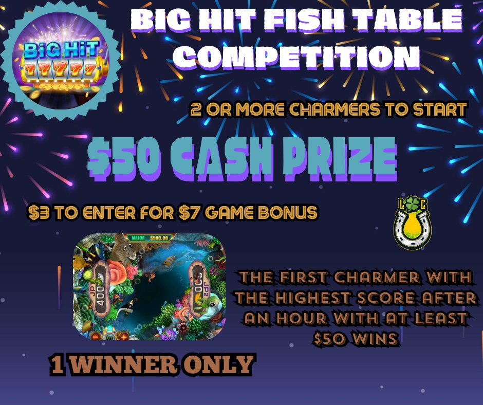 Snapsh0tSn1per's tweet image. Get that fish and get that prize! 🥳🤩🤑 Come participate now in this Big Hit Fish Table Competition where you can get a $50 cash prize for only $3 to enter. 🥳

#Competition #BigHit #FishTable #Charmers #CashPrize
