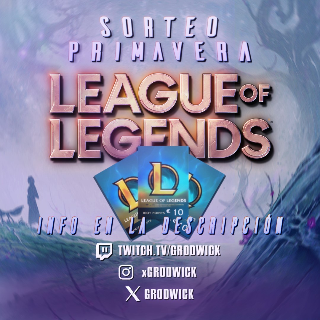 🌞¡Sorteo Primavera! - 30€ Riot Points🌞

Para participar:
- Like/RT y follow.
- Menciona a una persona que compartirá el premio contigo (20€ para el ganador 10€ para la mención).
- Máximo un comentario por persona,  pero no hay limite para las veces que te mencionan.