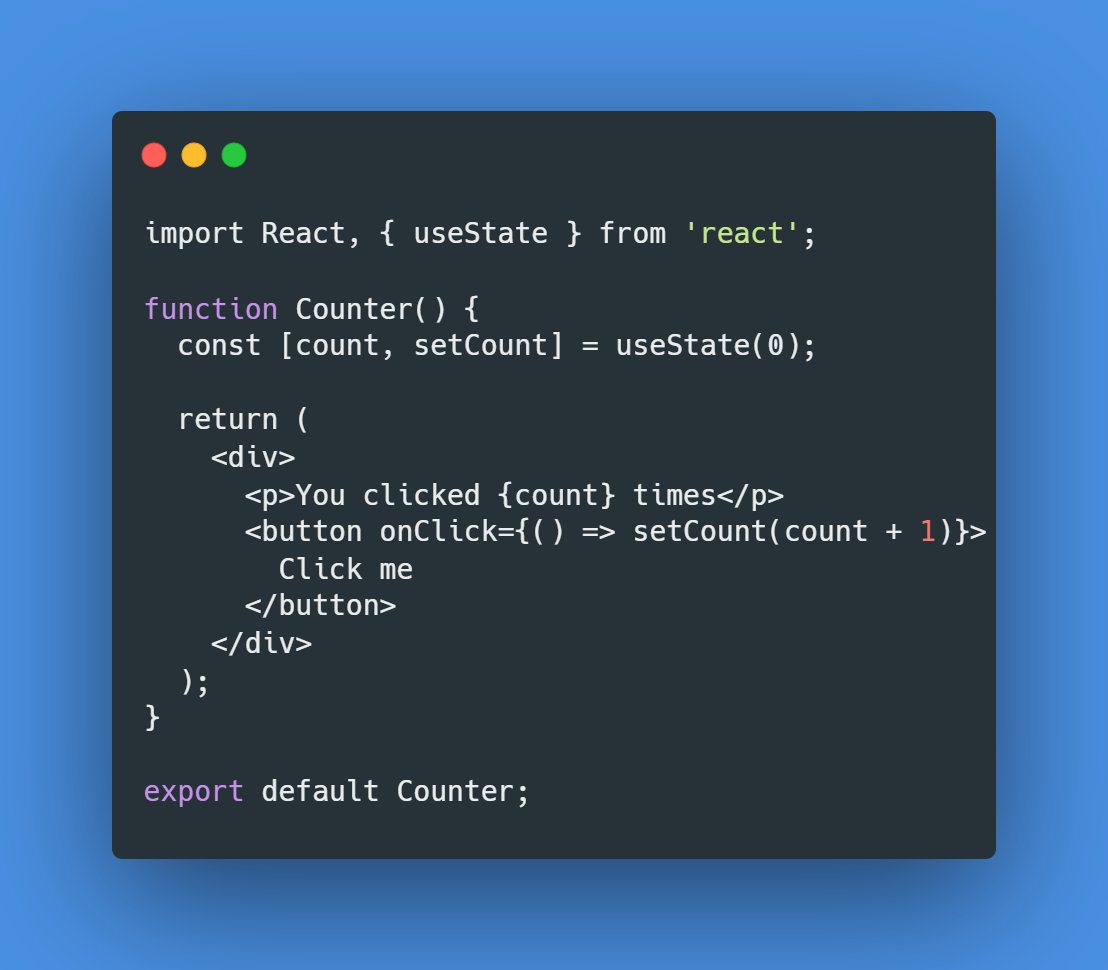 nrachabathuni's tweet image. 🌐 Transform your web apps with ReactJS! Here's a simple component for a clickable counter. #ReactJS #WebDev #CodingEvolution 💡 Dive into the world of component-based UIs with React. Build dynamic, responsive apps with ease! #UIUX #JavaScript #FrontEndDevelopment