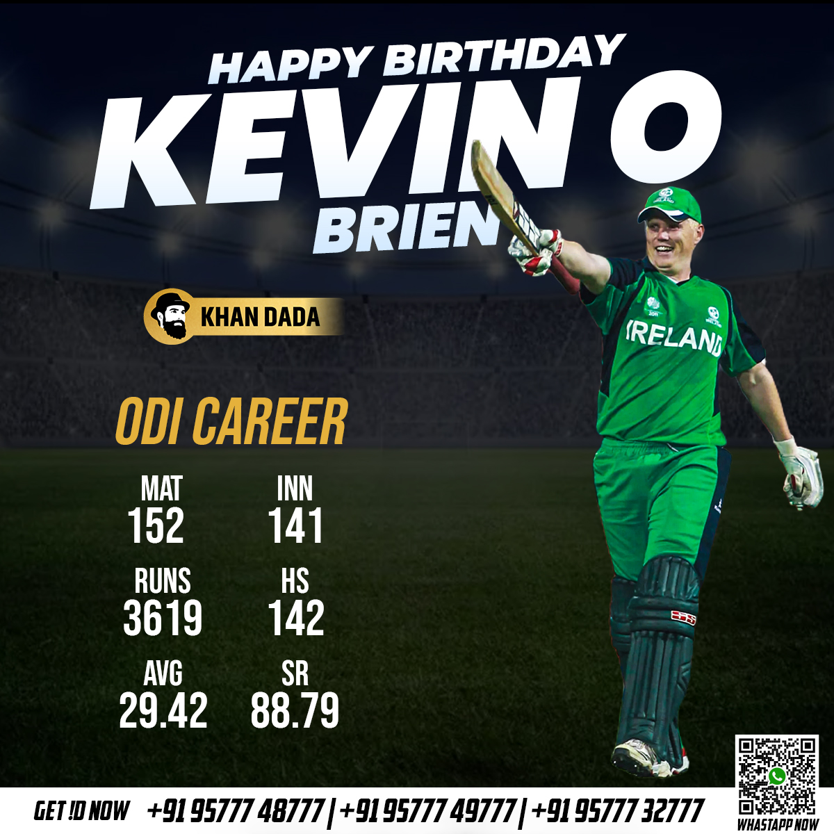 khandada92786's tweet photo. Wishing You A Very Happy 39th Birthday To The Lrish All-Rounder, Kevin O'Brien 🎂🎂

#HappyBirthday #kevinobrien #LegendsLeagueCricket #shameful #Dhanashree #ModiMataAbhivrudiBata #buybybei #RadhikaMerchant #Rahane #JanhviKapoor #RachinRavindra #Dhanashree #JusticeForFernanda https://t.co/kp5smBsp0S