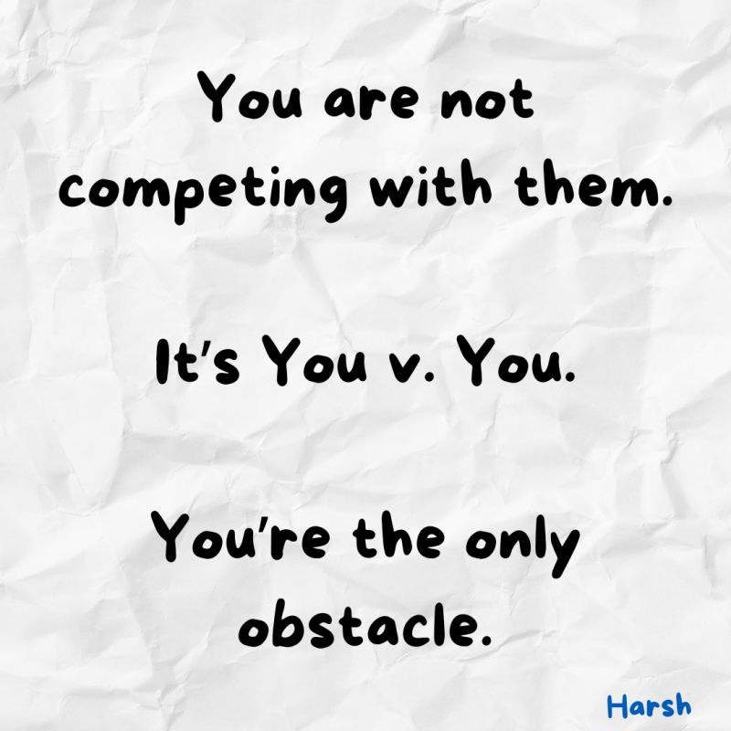 You're fighting your own voice.

Your insecurities.

Your self-limiting beliefs.

The person inside you that keeps saying you're not good enough or capable enough.

Get past those voices, and you will find gold.

This is your Monday morning reminder that you have internalized