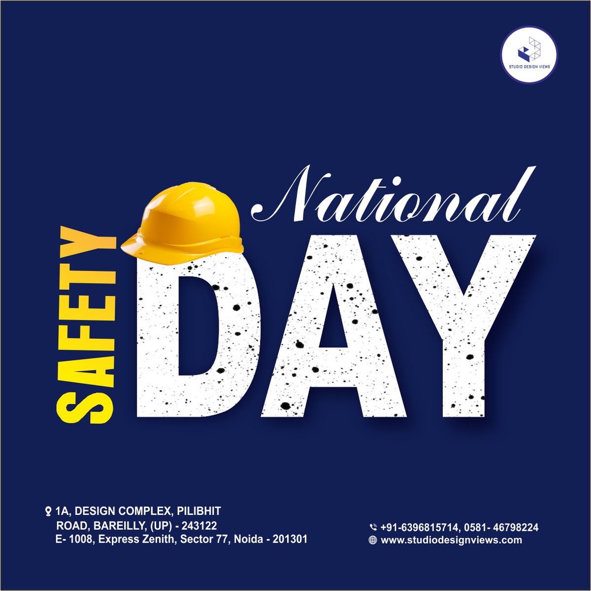 ViewsStudio's tweet image. National Safety Day is celebrated to honor the founding of the National Safety Council (NSC) of India on March 4th, 1966. #NationalSafetyDay #SafetyFirst #AccidentPrevention #SafetyAwareness #WorkplaceSafety #HealthAndSafety