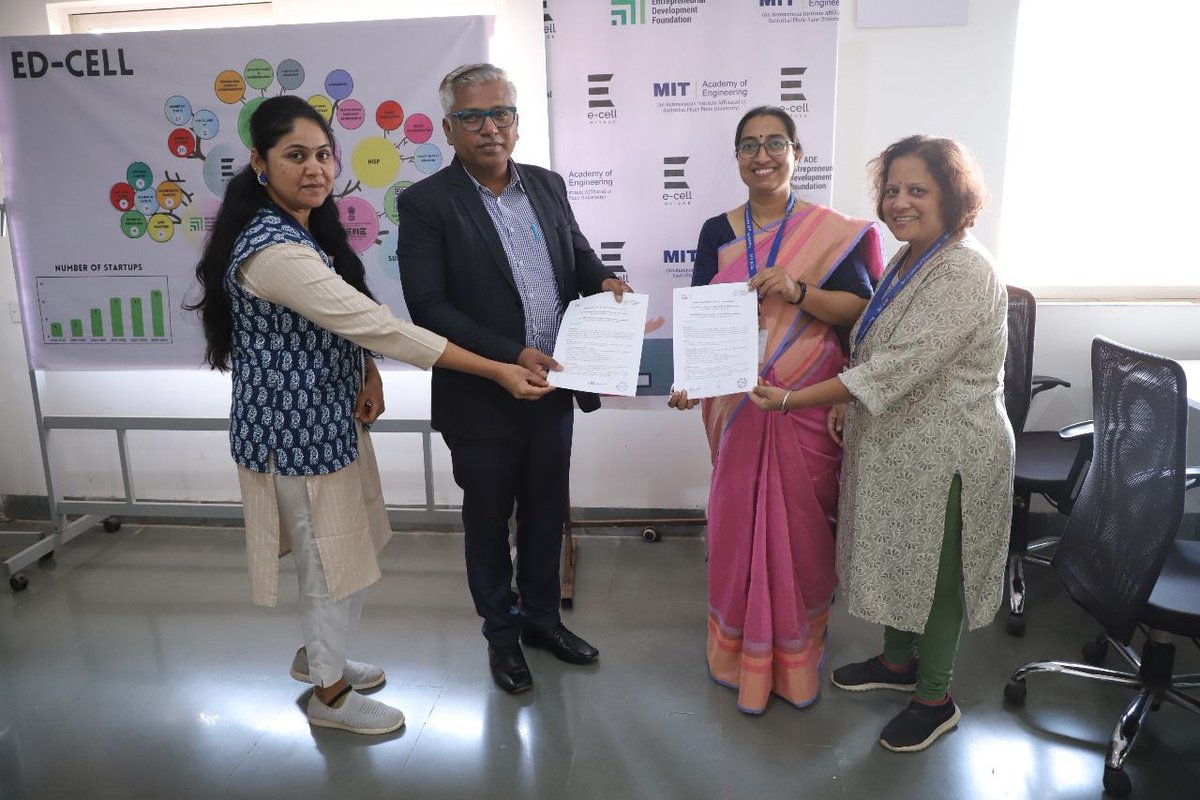 MITAOE's tweet image. Another MoU signed in the series with one more incubator! Glad to get connected to the Avantika Innovation and Incubation Center (AIIC). Looking forward to a great journey towards empowering startups through collaborations!
#mitaoe #edcell #innovations #EntrepreneurshipJourney