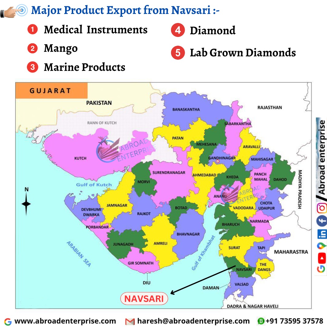 Haresh_abroad's tweet photo. Major Product Export From Navsari (Gujarat), India 🇮🇳
#Hareshchaudhary #Hareshabroad #AbroadEnterprise #Navsari #MedicalInstruments #Mango #MarineProducts #Diamond #LabGrownDiamonds #NavsariCity #Khergam #Jalalpore #Chikhli #Vansada #Gandevi #DistrictasExportHub #Surat #Export https://t.co/jEb7USjAQ4