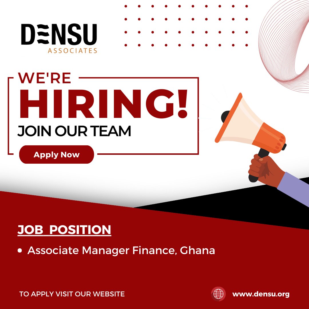 Join us
 To apply, check our website or use the link below 
densu.org/career