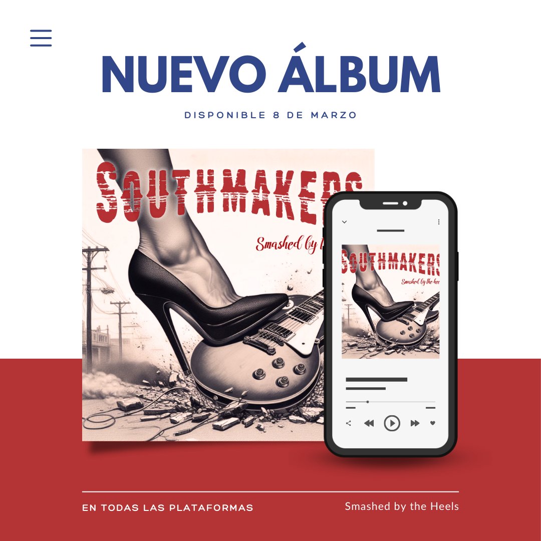 southmakersrock's tweet photo. La americana, el rock clásico y el grunge de los 90 se dan la mano en nuestro nuevo disco que podrás escuchar a partir del 8 de marzo en todas las plataformas. Síguenos para no perderte el lanzamiento https://t.co/2lZ547o7ci
#NuevoAlbum #southmakers  #americanamusic #rock https://t.co/t0jJTVXKPm