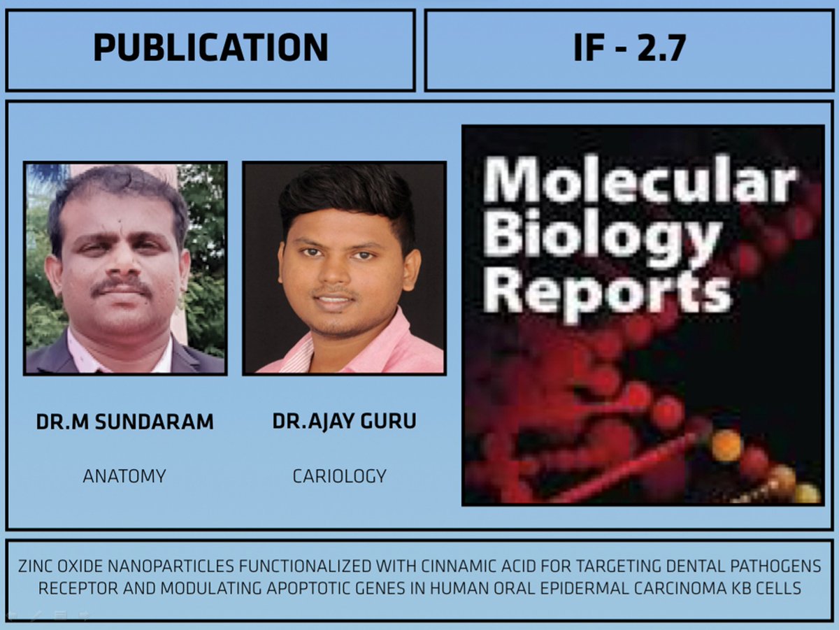 AnatomySaveetha's tweet image. Department of Anatomy #Saveetha Dental College # IMPACT PUBLICATION# Dr.Meenakshi Sundaram #IF 2.7