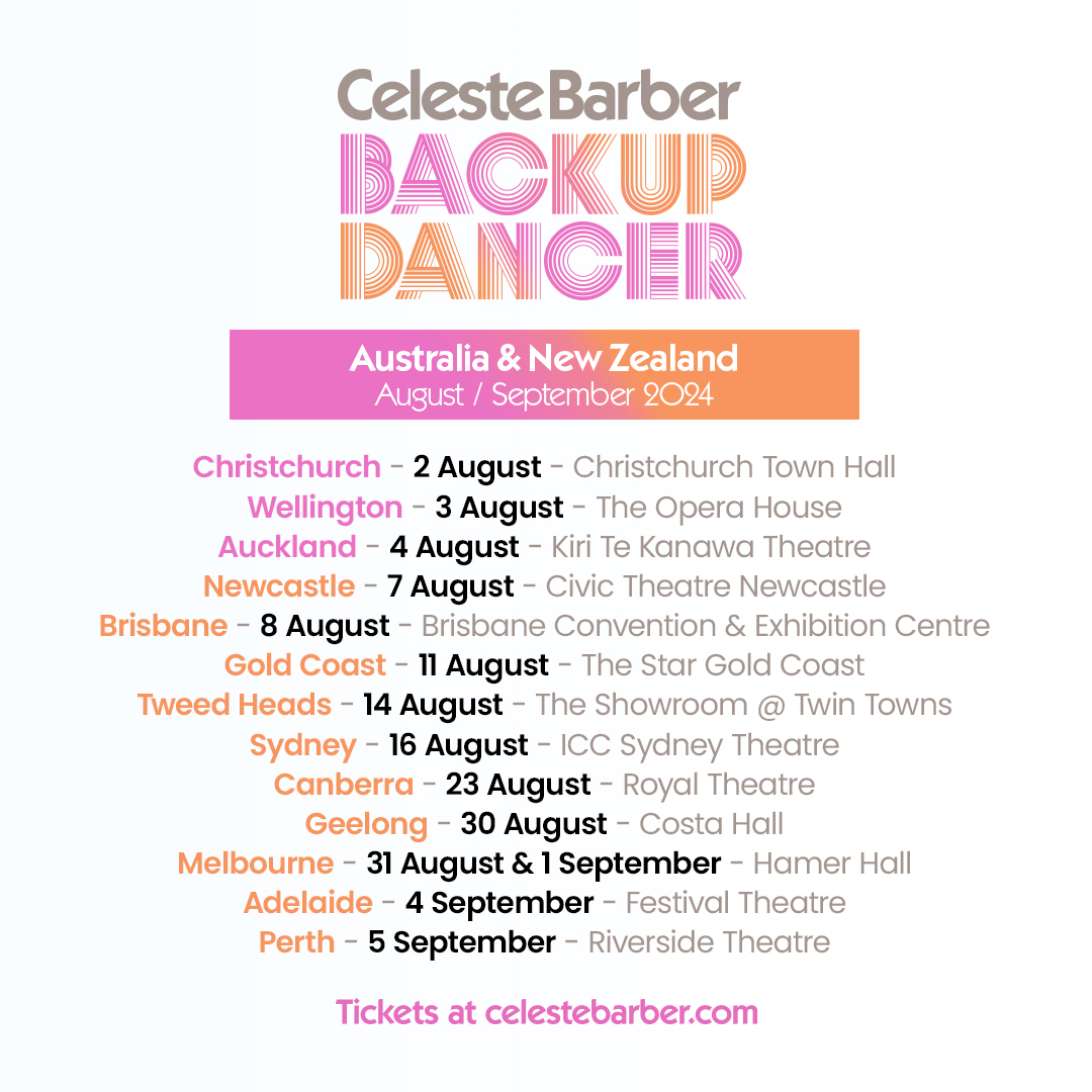 📣 JUST ANNOUNCED: Australia’s queen of comedy, Celeste Barber, is touring Australia this August & September with her brand new show! ‘Backup Dancer’ promises a night of jokes, hilarious storytelling and a lot of high kicks! 🔗 Further details via bit.ly/Celeste24TEGD