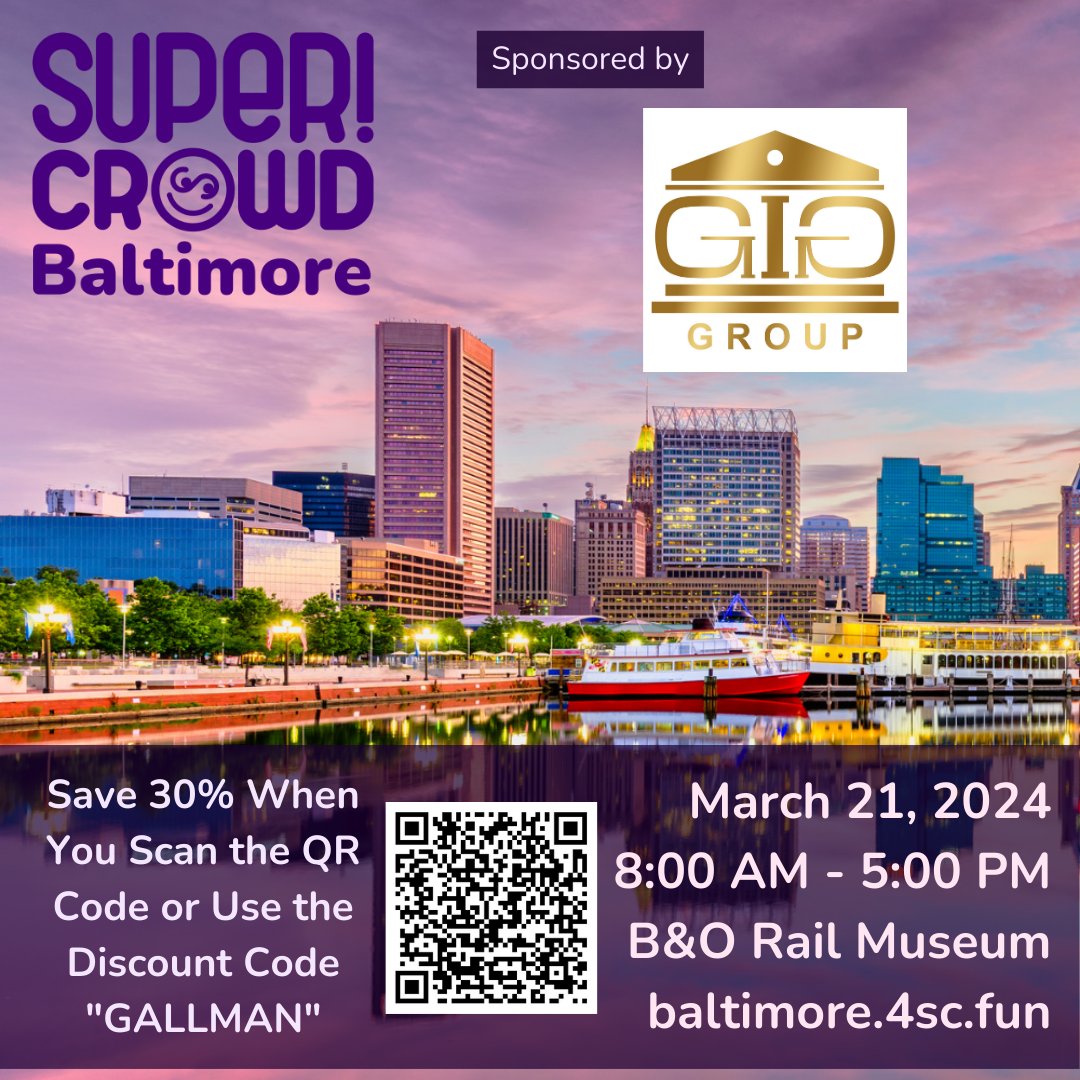 SuperCrowdBaltimore is your ticket to success, and it's happening on March 21, 2024! Register now with code 'Gallman' for a 30% discount. Don't miss the opportunity to learn and network with industry leaders. Register here: thesupercrowd.com/supercrowdbalt… @terrencegallman