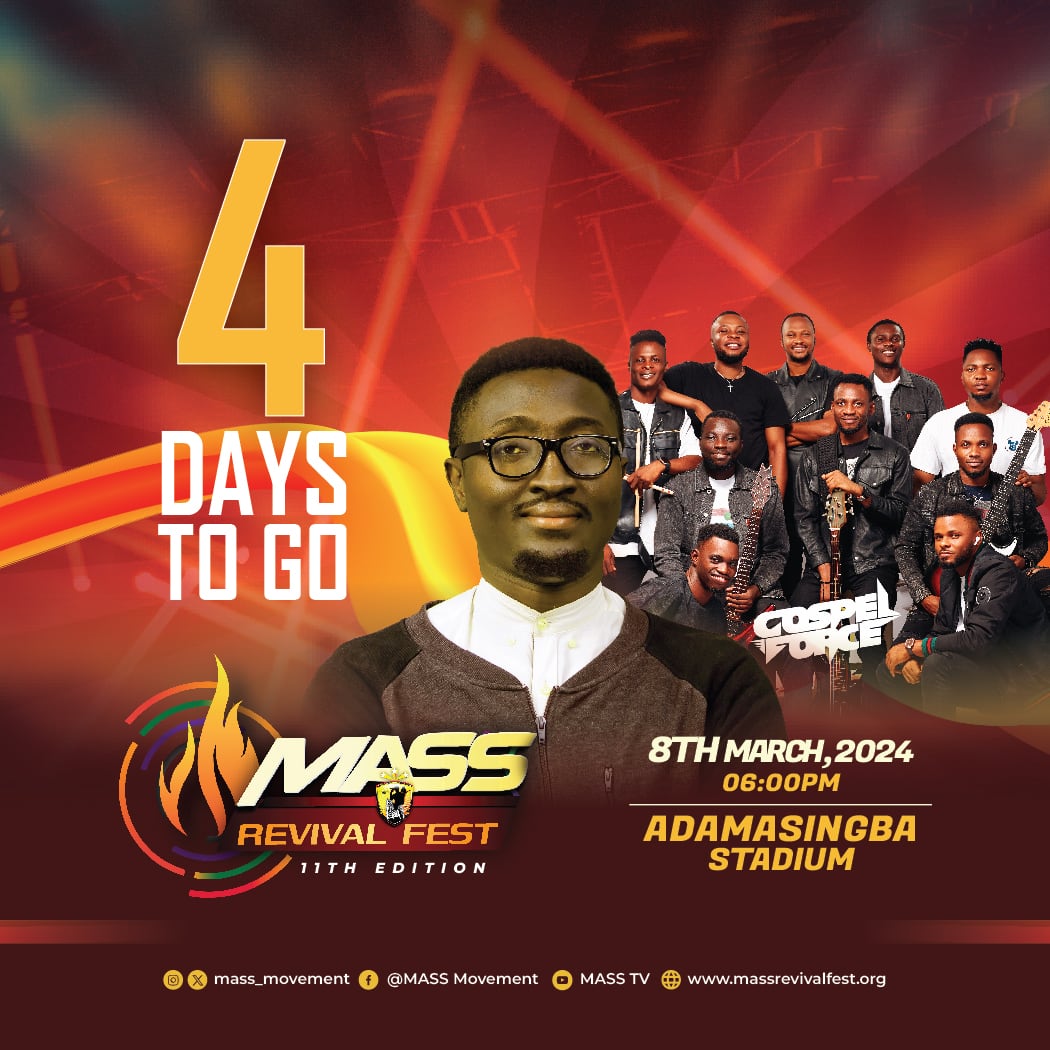 mass_movement's tweet image. ONLY 4 DAYS LEFT‼️ 

On a scale of 1 to 10, how ready are you?

#MASSREVIVALFEST 
#Friday8thMarch2024 
#6pmto6am 
#AdamasingbaStadium 
#LIGHT 
#OperationRushingWind