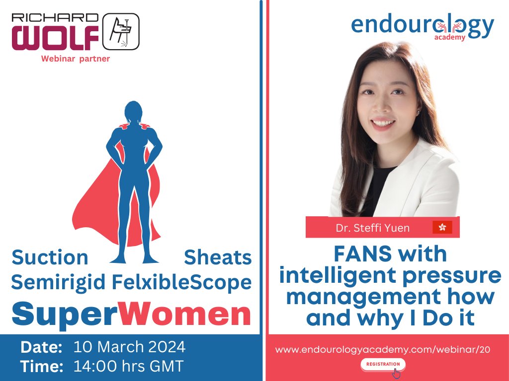 endouroacademy's tweet photo. Dr @steffiyuen will discuss #FANS with intelligent pressure management during the upcoming webinar! Don't miss out - register now  https://t.co/A39wODp5ww Thanks @richardwolfusa, for the partnership. https://t.co/kH79U33fvk