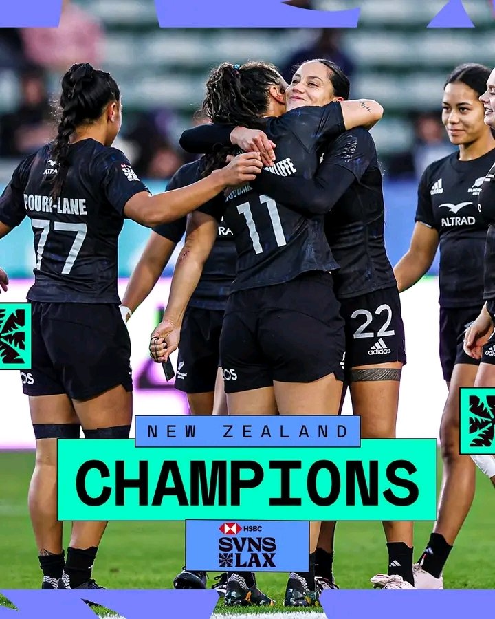 New Zealand Have Been Crowned as the Los Angeles Sevens Women's Champions after securing a 29-14 win over Australia in the final clash. 

The Hosts, USA Women's Team settled for bronze medal with a 21-7 win over Canada in the bronze Final

#LA7s I #HSBCSVNS