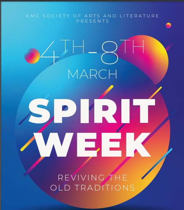 🎉 Embrace the past, ignite the present! 🚀 KMC Spirit Week is HERE, and we're reviving the heartbeat of tradition! 📚🎭🏀 Let's dive into the essence of our roots - a week filled with cultural splendor, literary magic, dramatic flair, and sports adrenaline! 🌟 #CollegeRevival🎊