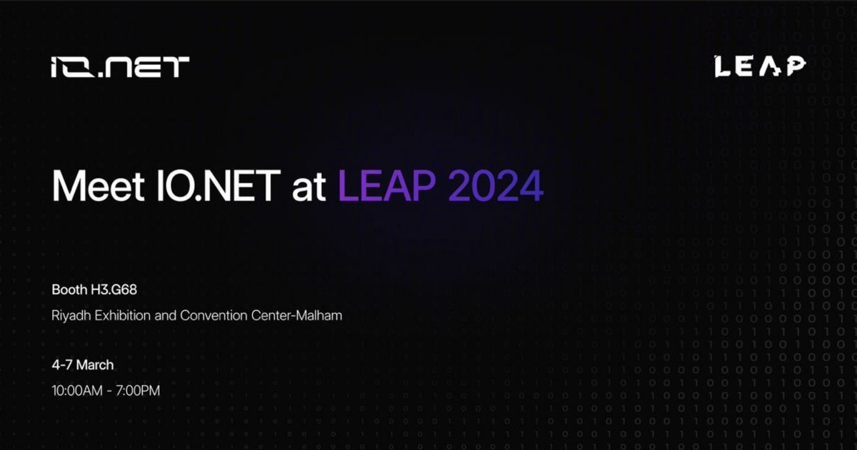 ionet's tweet image. io.net will be attending @LEAPandInnovate in Riyadh on March 4th - 7th.  

Deep-dive into cloud solutions and how @ionet_official is building the world&apos;s largest AI compute cloud.