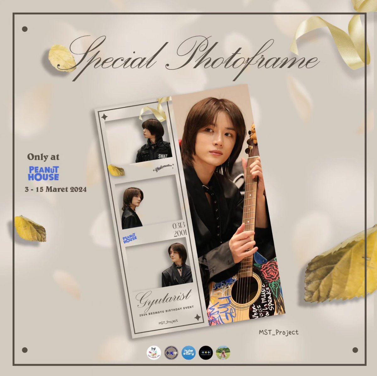 mst_project's tweet photo. ⭑♪⊹ ˖₊˚✧ 𝓖𝔂𝓾𝓽𝓪𝓻𝓲𝓼𝓽 ✧˚₊‧⭑♪⊹˖  
2024 𝘽𝙚𝙤𝙢𝙜𝙮𝙪 𝘽𝙞𝙧𝙩𝙝𝙙𝙖𝙮 

Photomatics event

📍Jakarta, @peanut___house 
🗓️ 3 - 15 Maret 2024

#투모로우바이투게더 #투바투 #범규 #TOMORROW_X_TOGEHTER #TXT_BEOMGYU #Gyutarist https://t.co/lnwQchYsHI