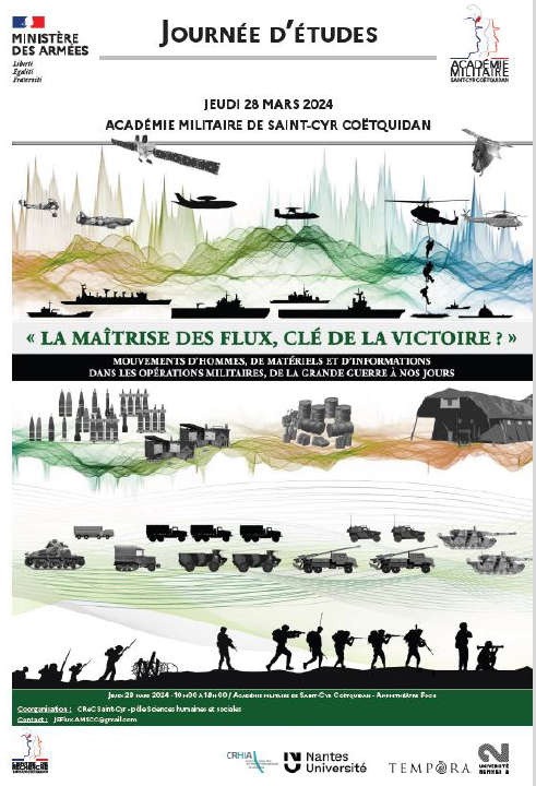 MasterDef_R2's tweet photo. Le 28/03, à @SaintCyrCoet , le département d’histoire de l’AMSCC organise une journée d’étude consacrée à « La maîtrise des flux, clé de la victoire ? Mouvements d’hommes, de matériels et d’informations dans les opérations militaires, de la Grande Guerre à nos jours ». https://t.co/wcCOFI1amE