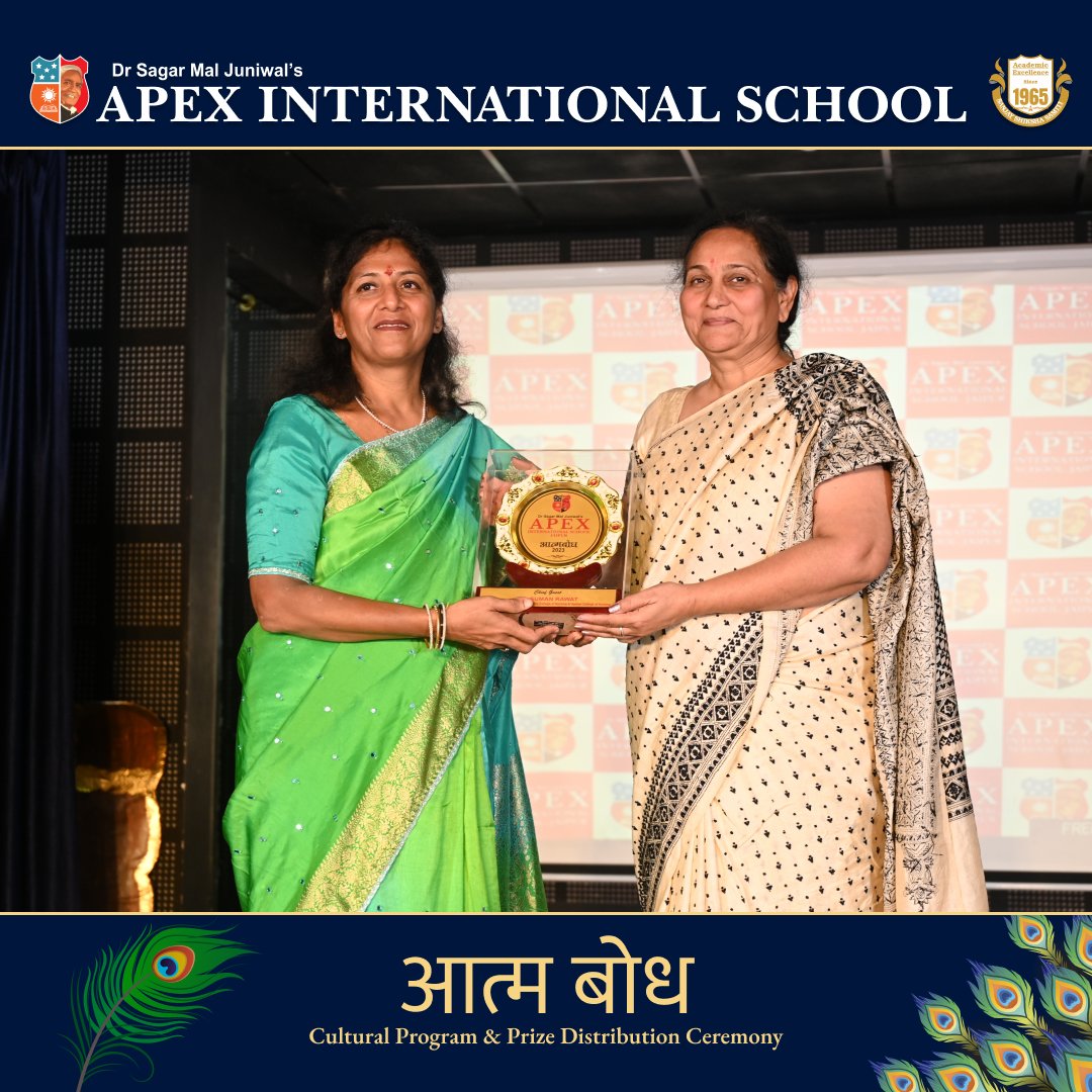 ApexSchool_Jpr's tweet image. Knowing yourself is the beginning of all wisdom'.
Apex International School organised a grand cultural show on the theme 'Atmabodh' meaning knowledge of the self. More than 500 students participated in the event.
#atmabodh #apexinternationalschool #culturalshow #knowledge
