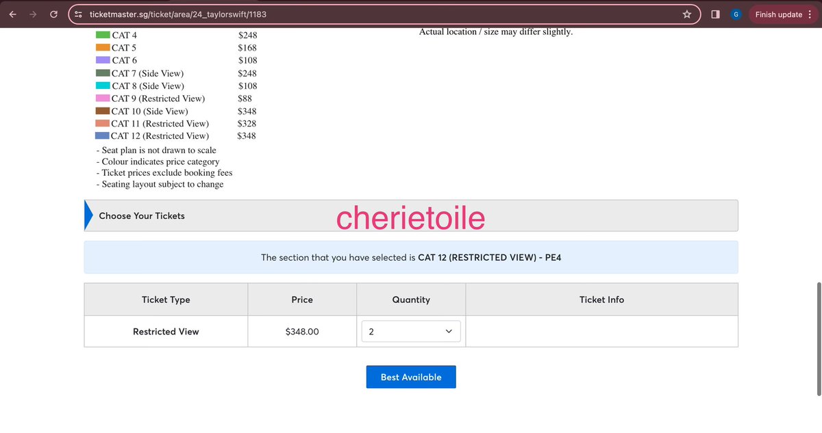 _cherietoile's tweet photo. WTS Taylor Swift Singapore Additional Tidkey 7 8 9 March Jastip War https://t.co/MHS1bfSIGh
