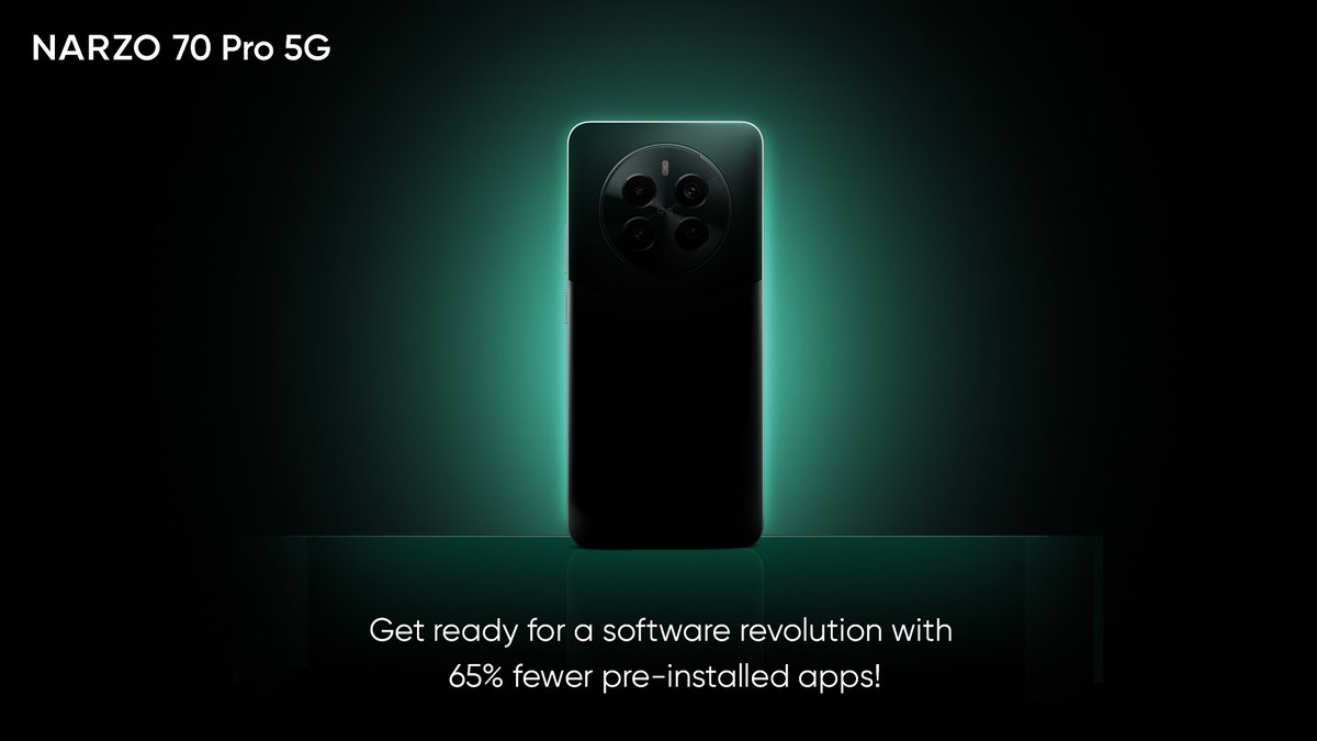 realmenarzoIN's tweet image. Be a part of the smartphone revolution with the all-new #NARZO70Pro5G that cuts through unnecessary bloatware.

Name an app you&apos;d like to bid farewell to on your current smartphone as well!

#NARZORefinedSoftware

Discover More: amzn.to/3OPGZ2D