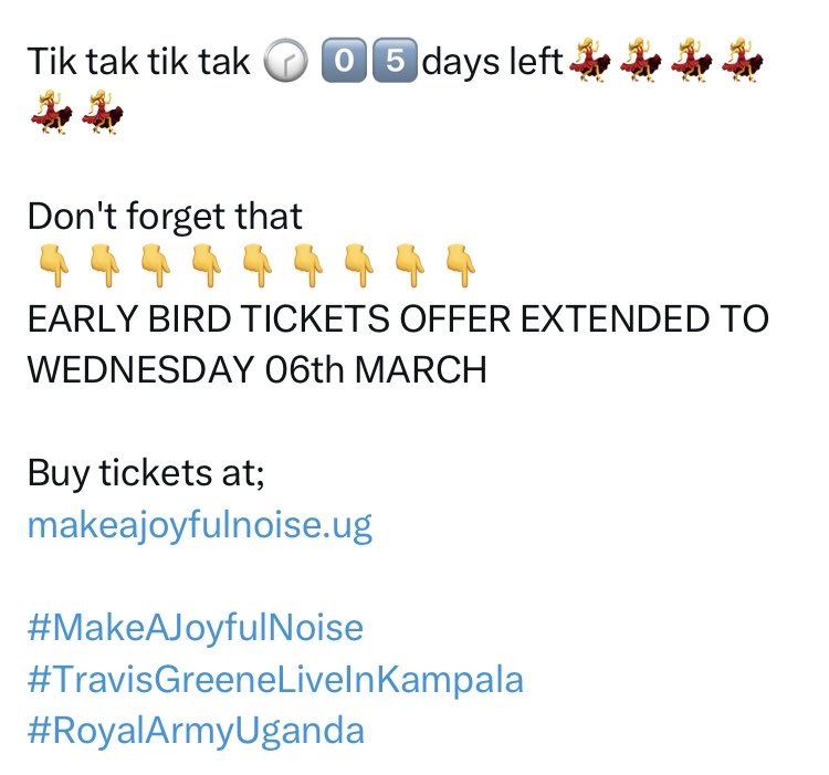 BunnyaAlexander's tweet image. Don’t miss out on the biggest show around town #royalarmyug ⁦@RoyalArmyUg⁩ ⁦@KingOfRadioUg⁩ ⁦@Pork_Crusher⁩ ⁦@SharonNkirote_⁩ ⁦@emperoraugust10⁩ ⁦@Spiritfm966⁩ ⁦@spirittvug⁩