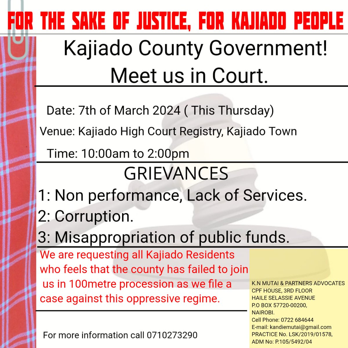 Otieno Ongaro (@otienoongaroj) on Twitter photo KAJIADO, KAJIADO KAJIADO
the incompetence, the corruption, the negligence has crossed the Rubicon. Now someone must pay. Comrades let's get out and make it known we are not children of lesser God. <a href="/joelenku/">Gov. Joseph Ole Lenku EGH</a> <a href="/martinMoshisho/">Martin Moshisho</a> <a href="/doginde/">David Oginde PhD FCS</a> <a href="/WilliamsRuto/">William Samoei Ruto, PhD</a> <a href="/LinusKaikai/">Linus Kaikai</a> <a href="/EricLatiff/">Eric Latiff</a> KAJIADO, KAJIADO KAJIADO
the incompetence, the corruption, the negligence has crossed the Rubicon. Now someone must pay. Comrades let's get out and make it known we are not children of lesser God. <a href="/joelenku/">Gov. Joseph Ole Lenku EGH</a> <a href="/martinMoshisho/">Martin Moshisho</a> <a href="/doginde/">David Oginde PhD FCS</a> <a href="/WilliamsRuto/">William Samoei Ruto, PhD</a> <a href="/LinusKaikai/">Linus Kaikai</a> <a href="/EricLatiff/">Eric Latiff</a>