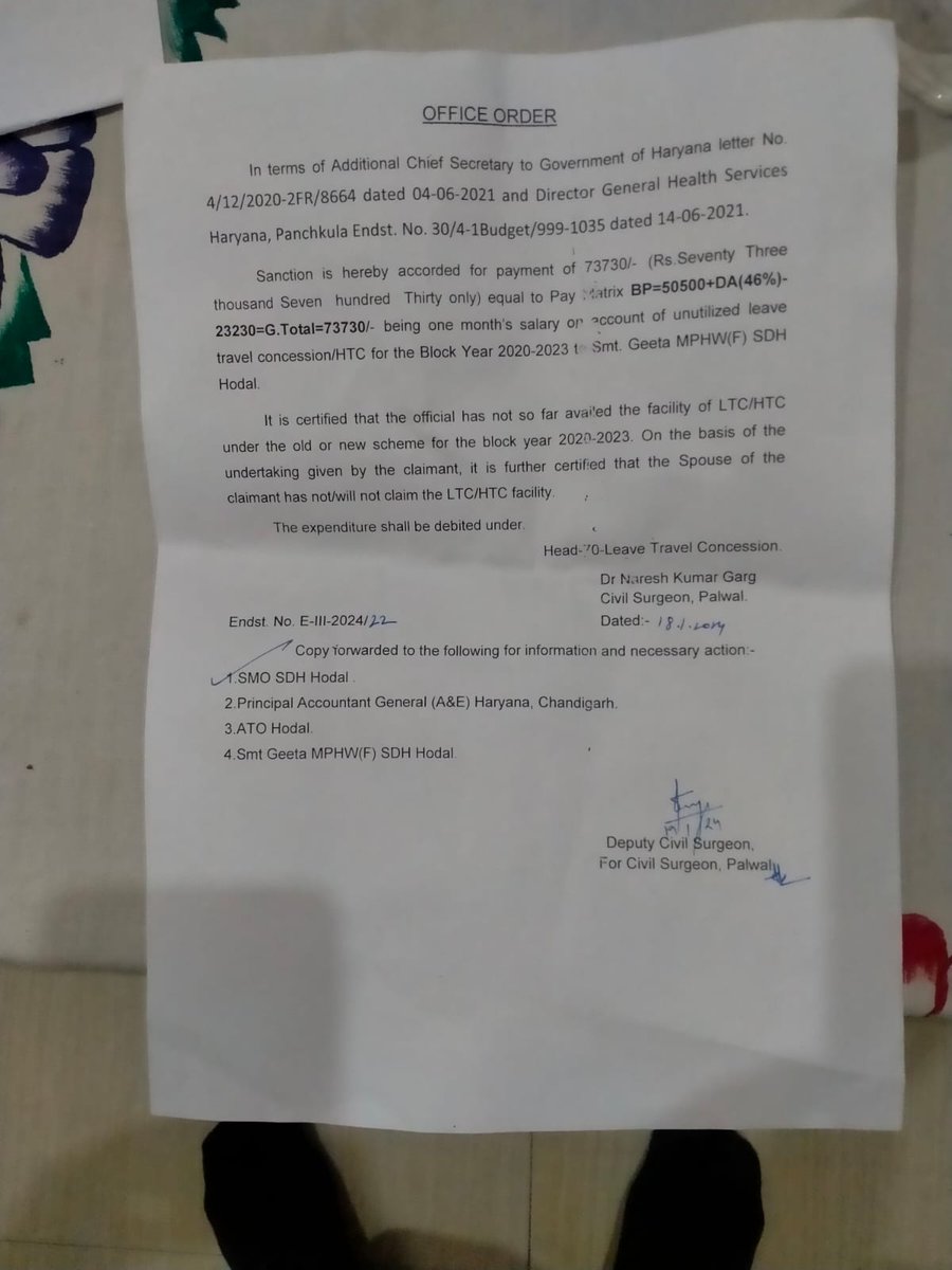 TusharPanc78763's tweet image. Urgent request: My mother, an Auxiliary Nurse Midwife at PHC Hassanpur, Haryana, has faced delays in receiving her LTC despite multiple form submissions. Her colleagues received theirs already. Requesting prompt assistance. #LTCdelay  #cmharyana #cmwindow @cmohry @anilvijminister