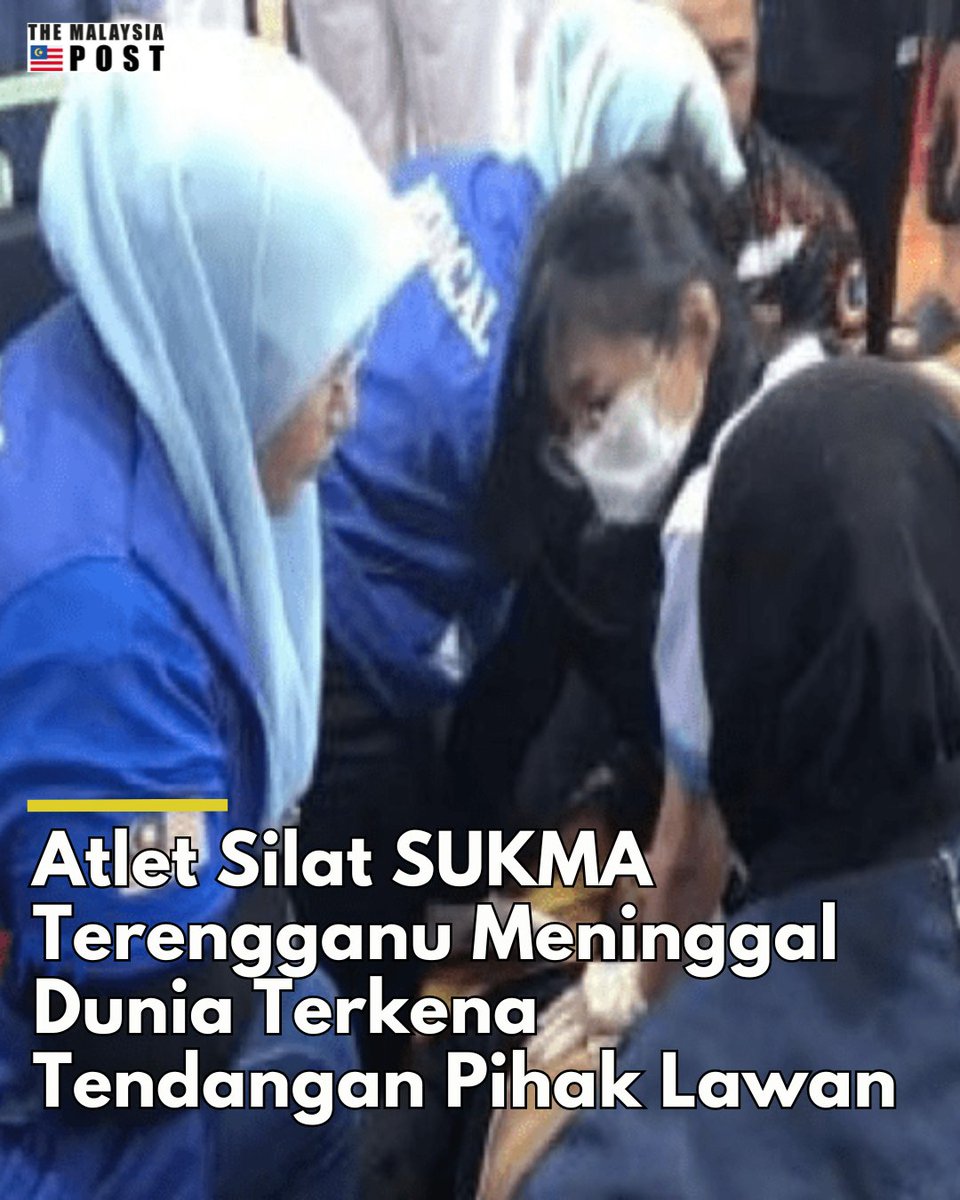 PostMalaysia's tweet image. Atlet Silat Sukan Malaysia (Sukma) Terengganu, Wan Muhammad Haikal Wan Hussin, telah meninggal dunia selepas rebah terkena tendangan pihak lawan.

Baca lagi | themalaysiapost.com/atlet-silat-su…

#SUKMA #Terengganu #Silat #Silatsukmaterengganu #Malaysia
