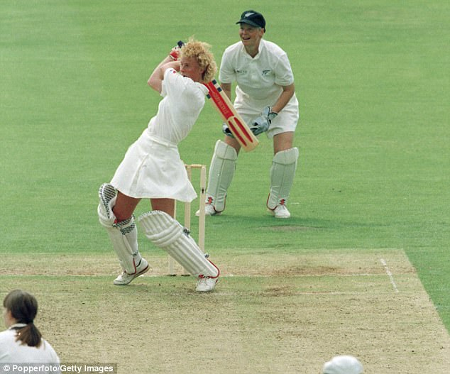 IWTKQuiz's tweet photo. Until the 1997 Cricket World Cup hosted by India, countries like England, Australia, &amp; New Zealand used to play in culottes or skirts!!

A Thread 🧵on the 1997 Hero Honda Cricket World Cup! https://t.co/HEcw4WF5ke