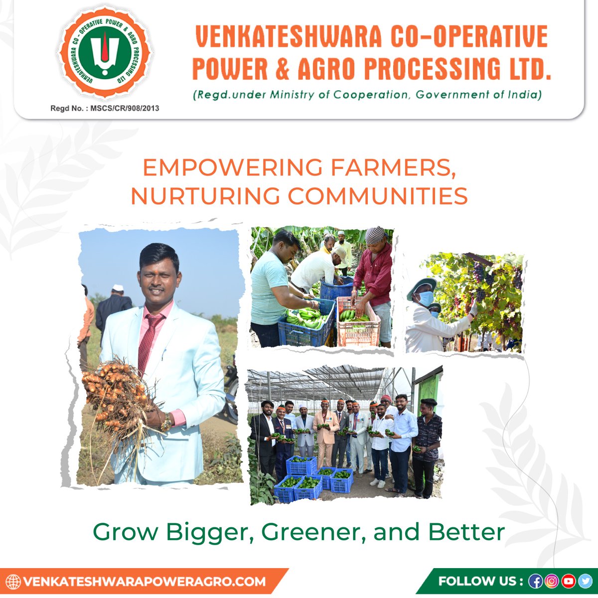 VenkatAgro's tweet photo. "From farm to fruition, we're on a mission to empower farmers and nurture communities." 🌱💚
#VenkateshwaraCooperative #PowerAndAgroProcessing #SahakarseSamriddhi #GrowTogether #EmpowerFarmers #GreenFuture #EmpowerAgri #CommunityGrowth #GreenRevival #GreenHarvest #CommunityCare https://t.co/x1751yiERG