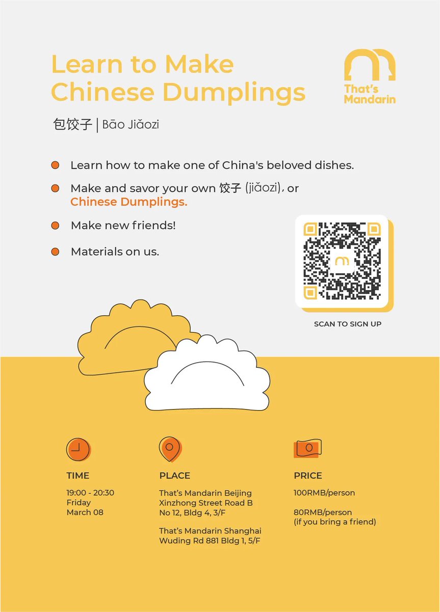 Making dumplings (饺子 jiǎozi) is one of the most wholesome experiences I’ve had in #China. Plus they rank among the country’s most beloved dishes. Join That’s Mandarin this Friday in #Shanghai for an opportunity not to be missed 🥟 ❤️ #ShanghaiLife