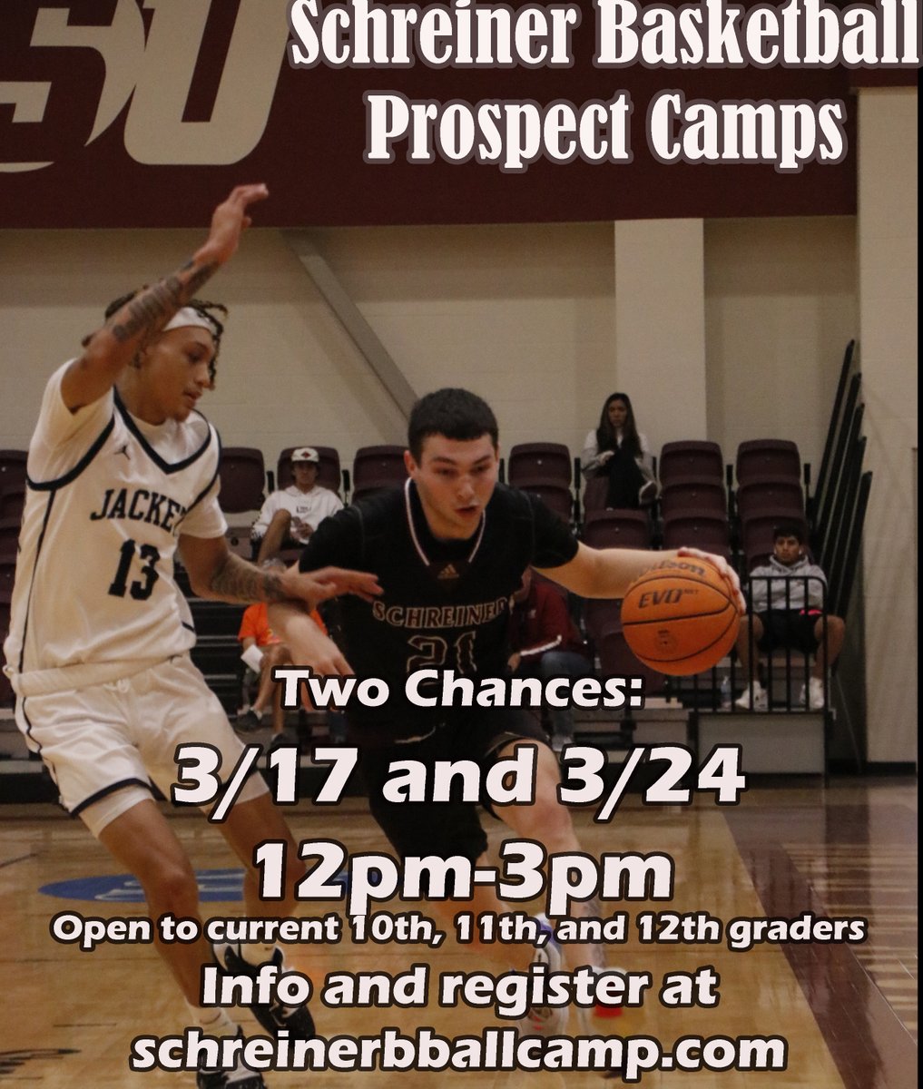 Calling sophomores, juniors, and seniors interested in Schreiner Basketball. Two opportunities this month to participate in college practice and learn about our program.