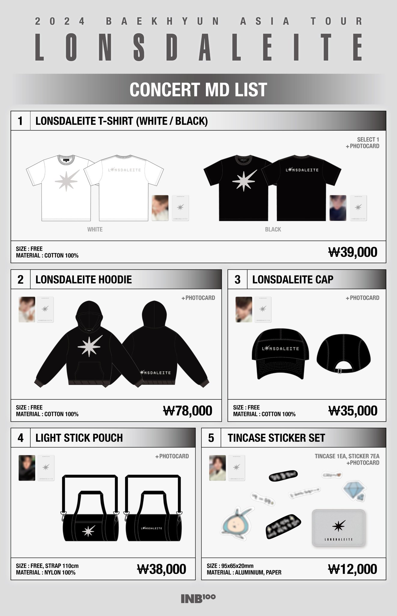 2024 BAEKHYUN ASIA TOUR LONSDALEITE トレカ Baekhyun 2024 Asia Tour [LONSDALEITE dot] Official