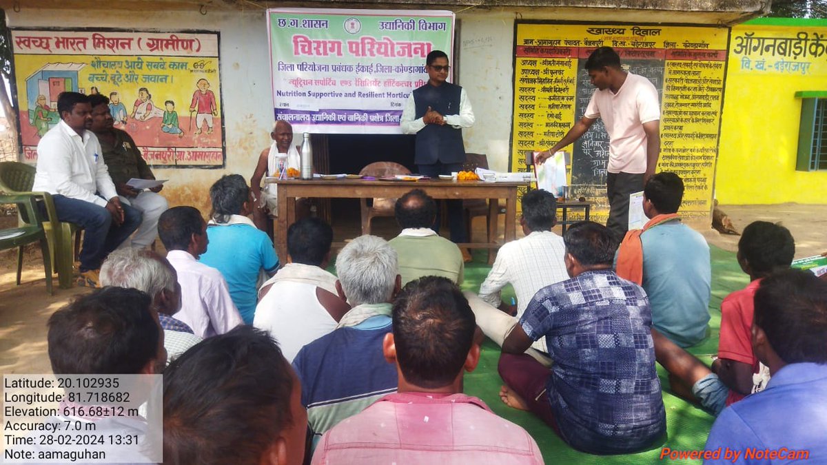 चिराग परियोजना अंतर्गत 28/2/2024 को ग्राम आमागुहान  जिला कोंडागांव में 1 दिवसीय उद्यानिकी प्रशिक्षण आयोजित किया गया.